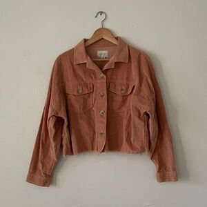 American Eagle Cotton Corduroy Crop Shirt Jacket